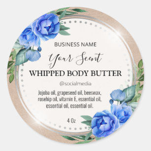 Silver Luxury Kraft Vintage Body Butter Labels