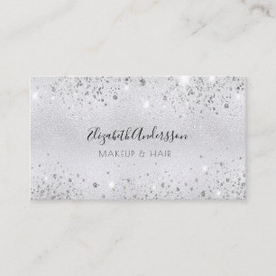Silver makeup hair beauty business card