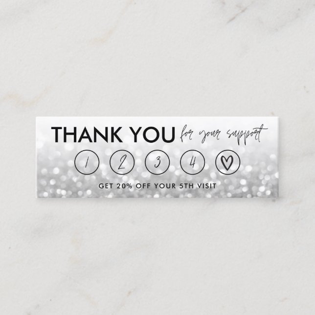 Silver Makeup Hair Thanks Loyalty Card (Front)