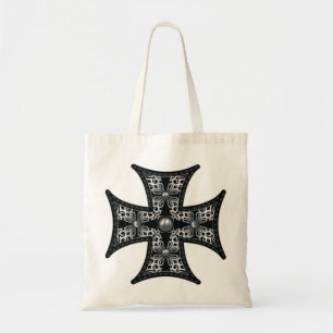 Silver Maltese Cross Tote Bag