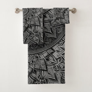 Silver Mandala Towel Set