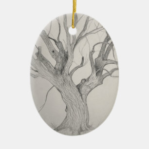 Silver Maple Ceramic Tree Decoration