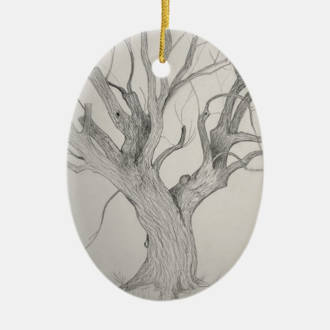 Silver Maple Ceramic Tree Decoration (Front)