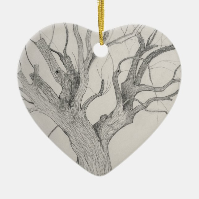Silver Maple Ceramic Tree Decoration (Front)