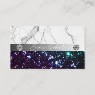 Silver Marble Blue Diamond Coach Business Card