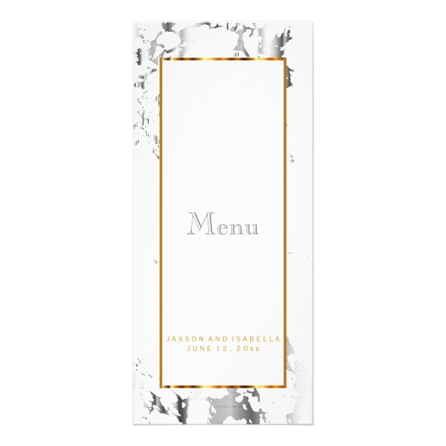 Silver Marble, Gold and White - Menu (Front)