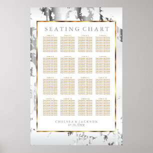 Silver Marble, Gold and White - Seating Chart
