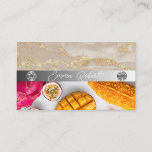 Silver Marble Pink Diamond Coach Business Card