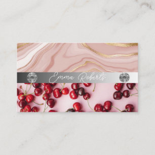 Silver Marble Pink Diamond Coach Business Card