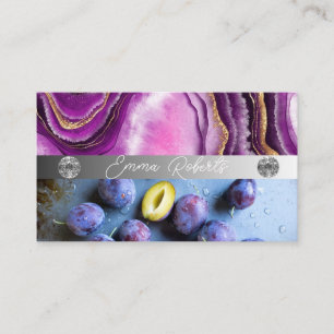 Silver Marble Pink Diamond Coach Business Card