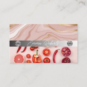 Silver Marble Pink Diamond Coach Business Card