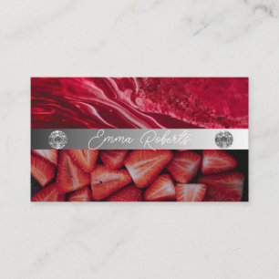 Silver Marble Pink Diamond Coach Business Card