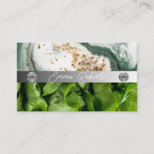 Silver Marble Pink Diamond Coach Business Card