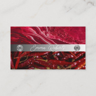 Silver Marble Pink Diamond Coach Business Card