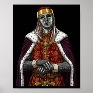 Silver Mask King Baldwin Iv Golden Mask Medieval A Poster