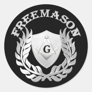 Silver masonry symbol classic round sticker