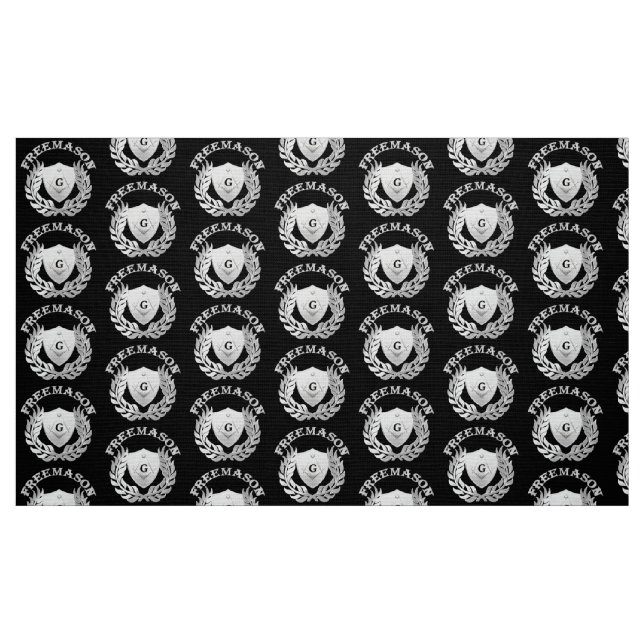Silver masonry symbol fabric (Fat Quarter)
