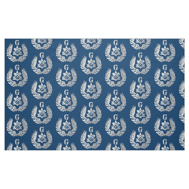 Silver masonry symbol fabric (Fat Quarter)