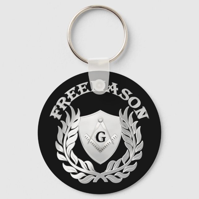 Silver masonry symbol key ring (Front)