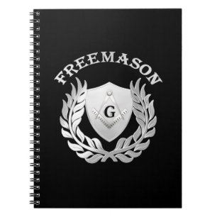 Silver masonry symbol spiral notebook