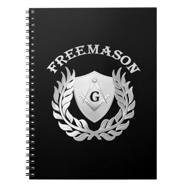 Silver masonry symbol spiral notebook (Front)