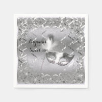 Silver Masquerade Mask Elegant Ball Birthday Party