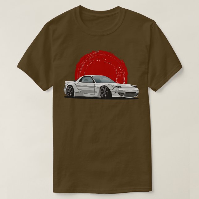 Silver Mazda RX7 fd T-Shirt (Design Front)