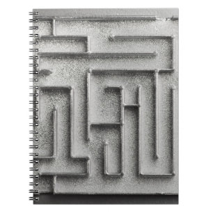 Silver maze spiral notebook