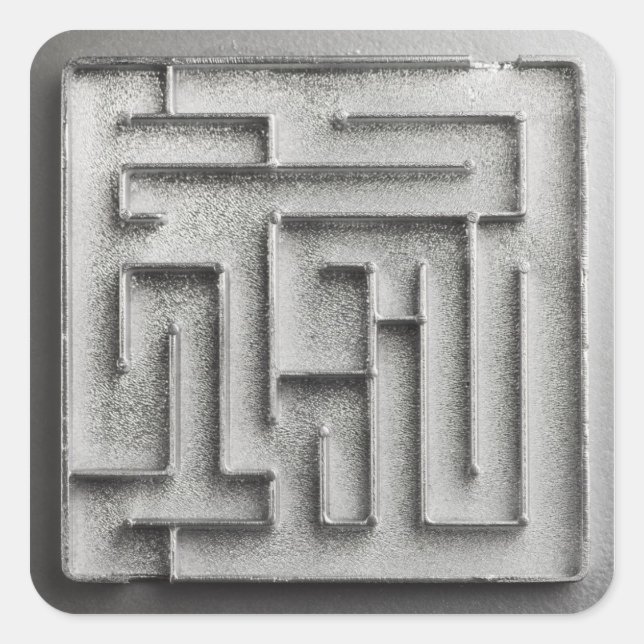 Silver maze square sticker (Front)