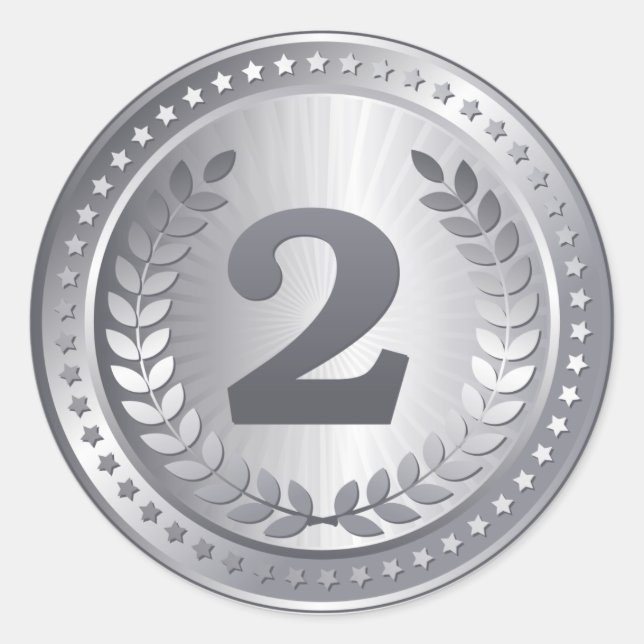 Silver medal 2nd place winner sticker (Front)