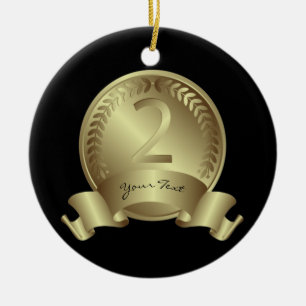 Silver Medal & Custom text Award Winner Ceramic Tree Decoration