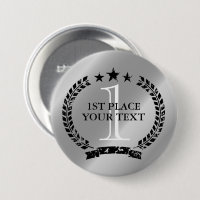 Silver medal laurel wreath crest 1st place winner