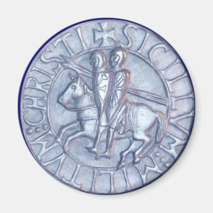 Silver Mediaeval Seal of the Knights Templar Magnet