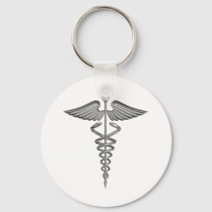 Silver Medical Symbol Key Ring