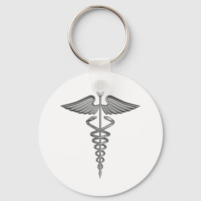 Silver Medical Symbol Key Ring (Front)