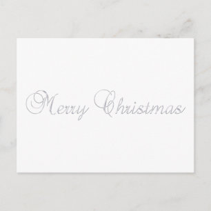 Silver Merry Christmas Postcard