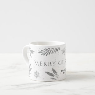 Silver Merry Christmas, Silver Leaves Espresso Cup
