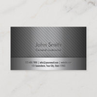 Silver Metal Cement Contractor Business Card