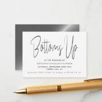 Silver Metal Effect Script Style Free Drink Ticket
