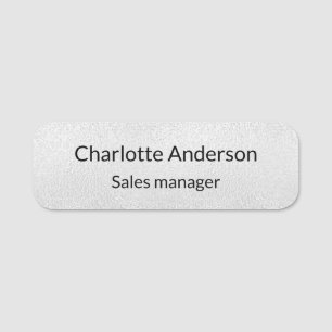 Silver metal elegant business name tag