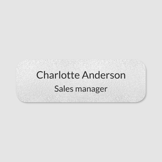 Silver metal elegant business name tag (Front)