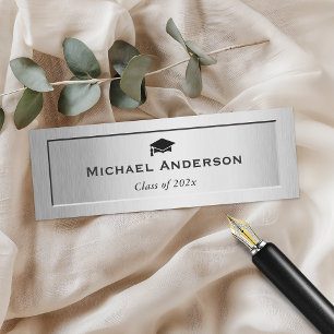 Silver Metal Embossed Senior Graduation Name Card