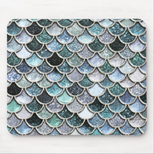 Silver Metal Foil Glitter Mermaidscales Scales Mouse Pad