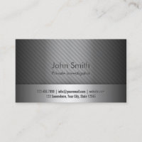 Silver Metal Investigator Business Card