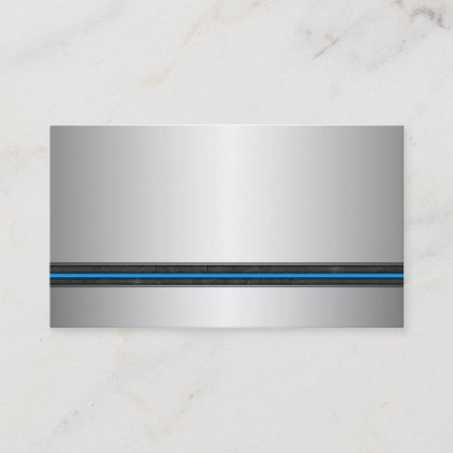 Silver Metal Look Business Cards (Front)