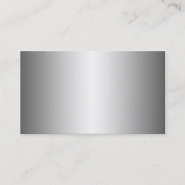 Silver Metal Look Business Cards (Front)