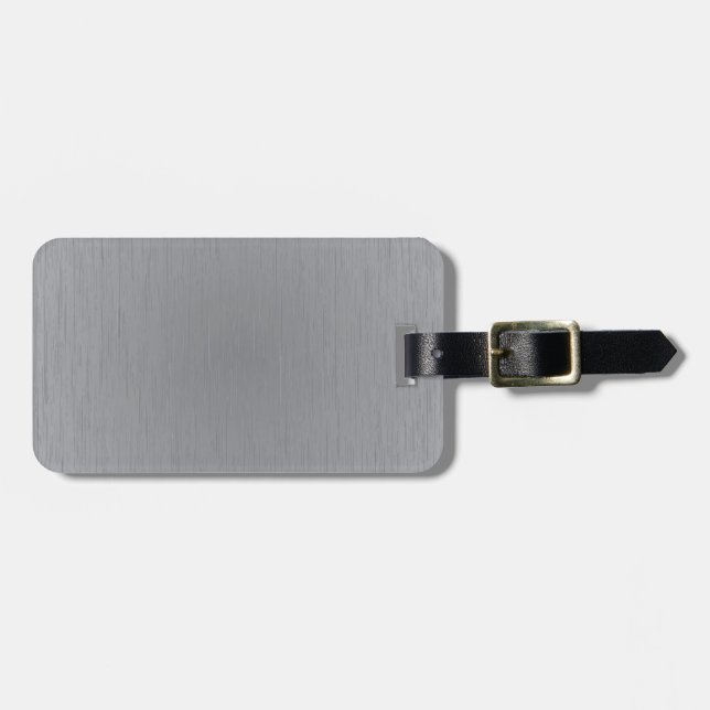 Silver Metal Look Luggage Tag (Front Horizontal)