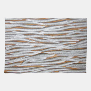 Silver Metal Wave Pattern Design Tea Towel
