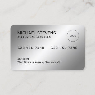 Silver metallic credit card