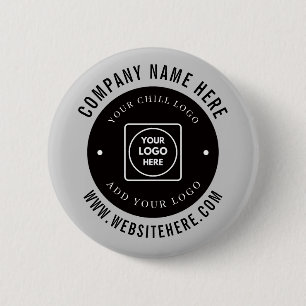 Silver Metallic Custom Logo Corporate Branding Des 6 Cm Round Badge